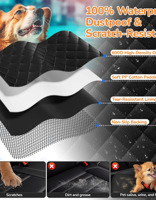Load image into Gallery viewer, Dog Seat Cover- Non-Slip Dog Car Hammocks with Seatbelt Dog Car Seat Cover Waterproof and Scratch-Resistant Dog Car Back Seat Protection
