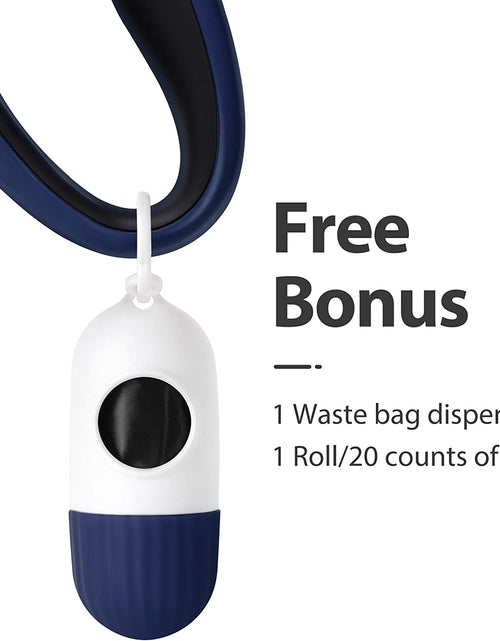 Load image into Gallery viewer, Retractable Dog Leash with Dispenser and Poop Bags, 16 Ft Pet Walking Leash for Large Dog up to 110 Lbs, Anti-Slip Handle, Tangle-Free, Reflective Nylon Tape (L, Navy Blue)

