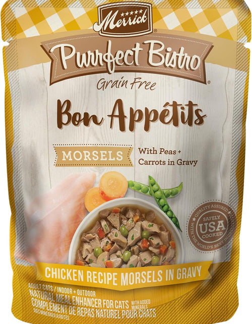 Load image into Gallery viewer, Purrfect Bistro Bon Appetits Grain Free Wet Cat Food Chicken Recipe Morsels in Gravy, 3 Ounce (Pack of 24)
