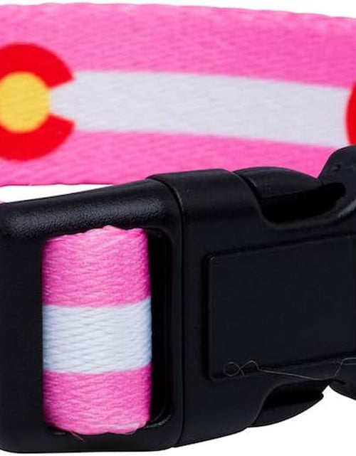 Load image into Gallery viewer, Colorado State Flag Dog Collar (Colorado Pink, Medium)
