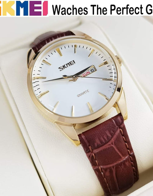 Load image into Gallery viewer, Women'S Watches for Ladies Female Black Leather Band Waterproof Fashion Casual Simple Dress Quartz Analog Day Date Calendar Business Light Wrist Watch Wife Girls Gifts
